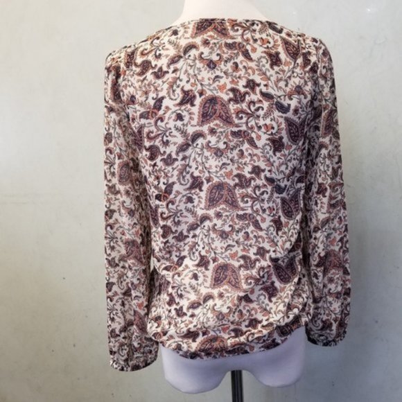 Lucky Brand floral elastic waist blouse size XS (93) - Picture 2 of 7